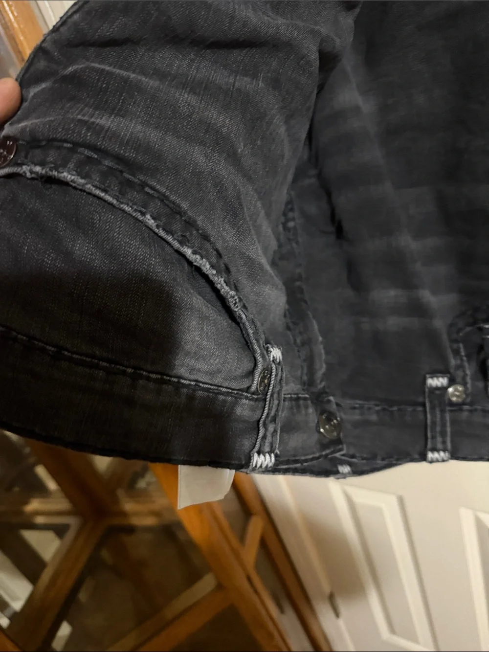 True Religion Black Jeans with White Logo Tag